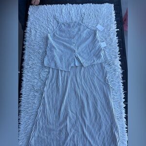a new day Blue and White Striped Skirt Set